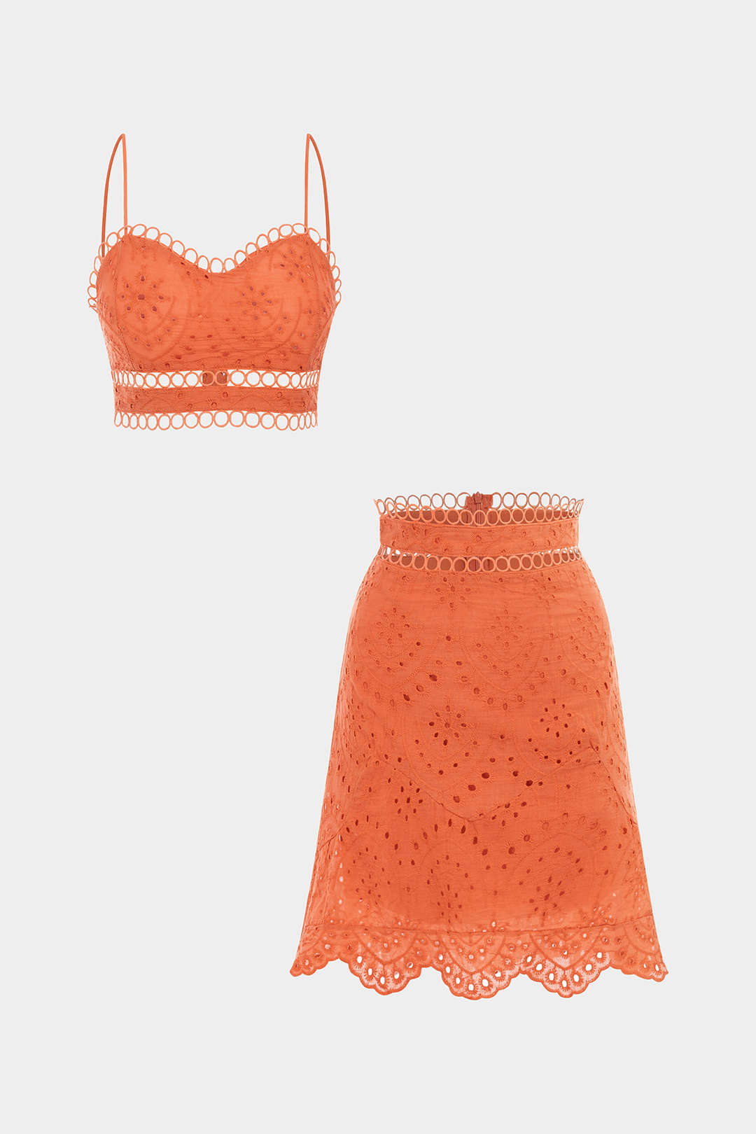Hollow Out Backless Cropped Cami Top And High Waist Skirt Set