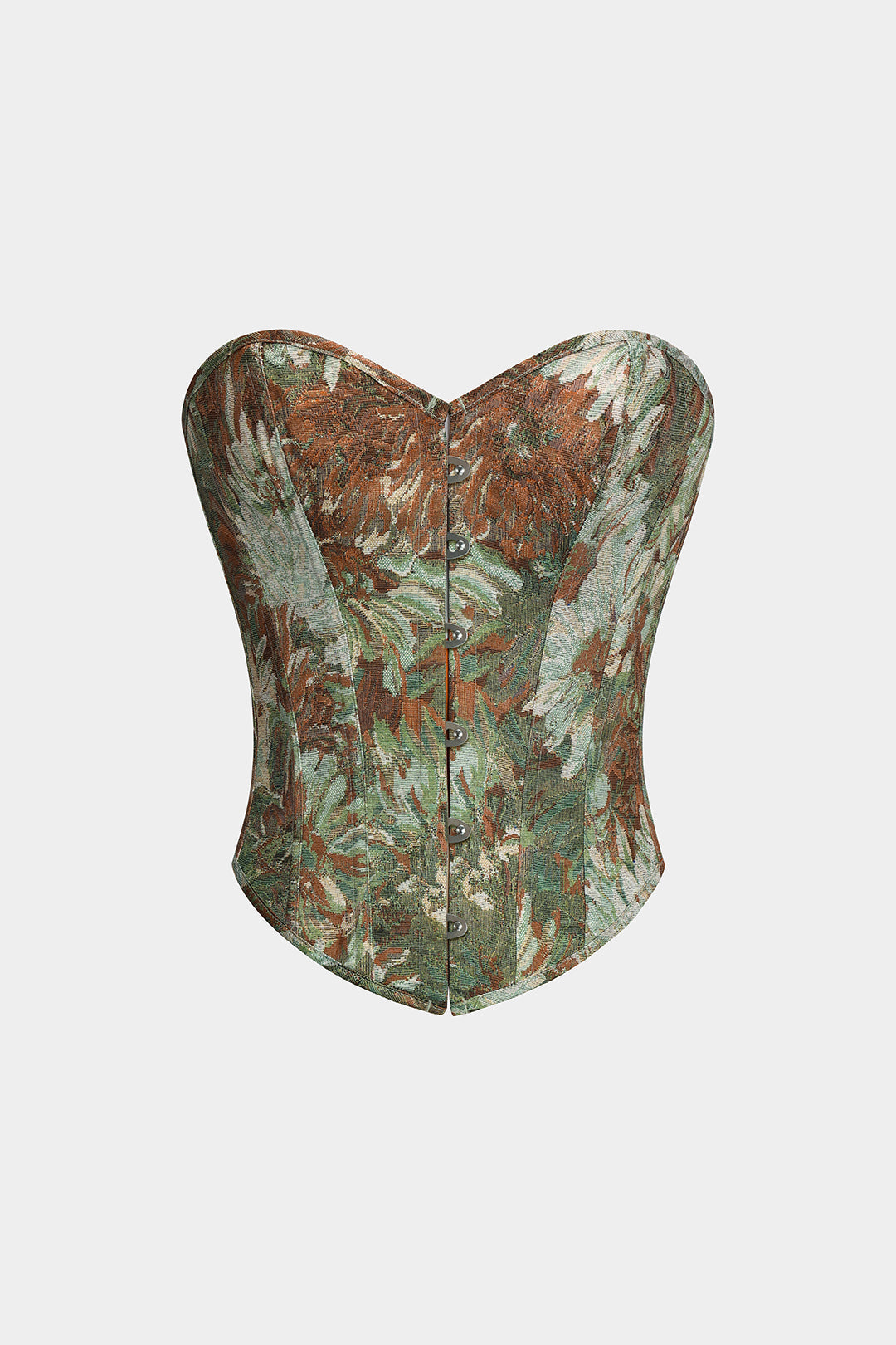 Floral Print Strapless Tie Back Corset Tube Top