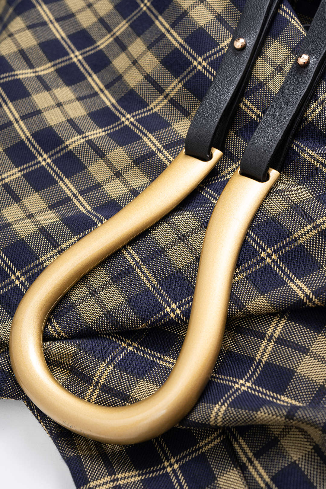 Plaid Print Belted Long-Sleeve Mini Dress