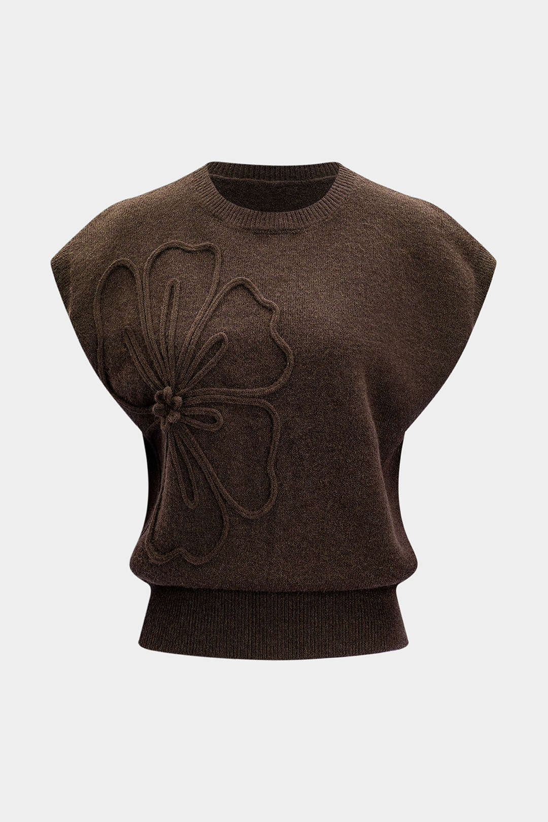 Gestricktes 3D-Blumenstickerei-Tanktop