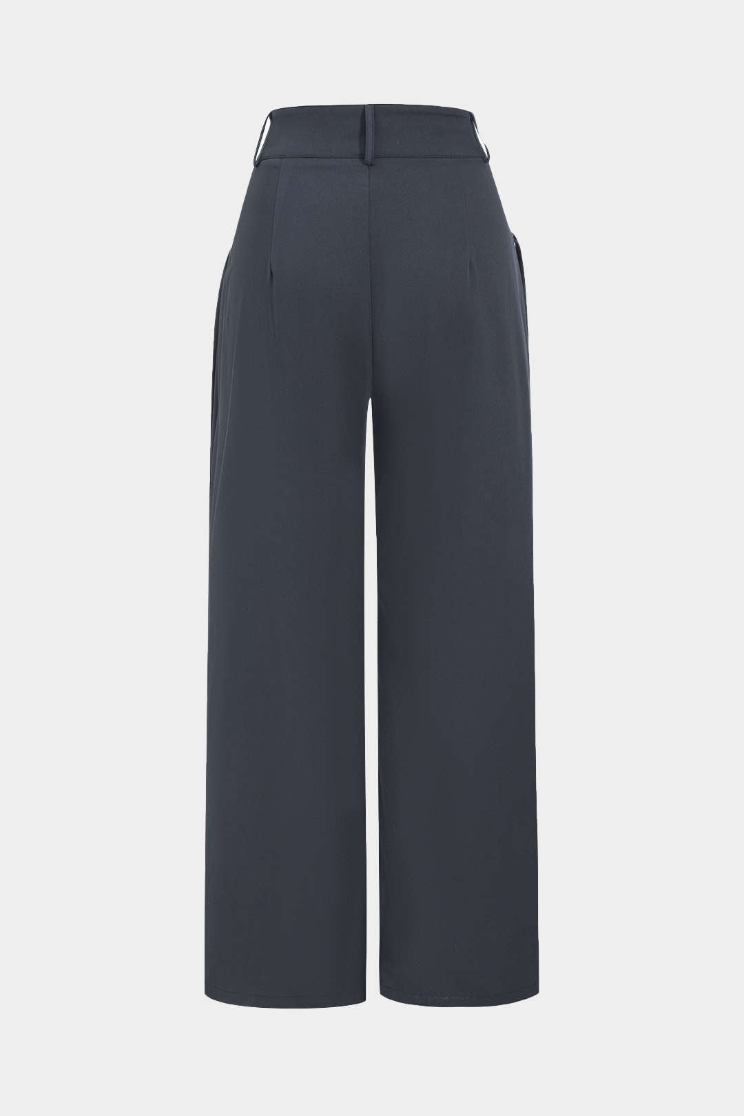 Solid Wide Leg Pocket Trousers