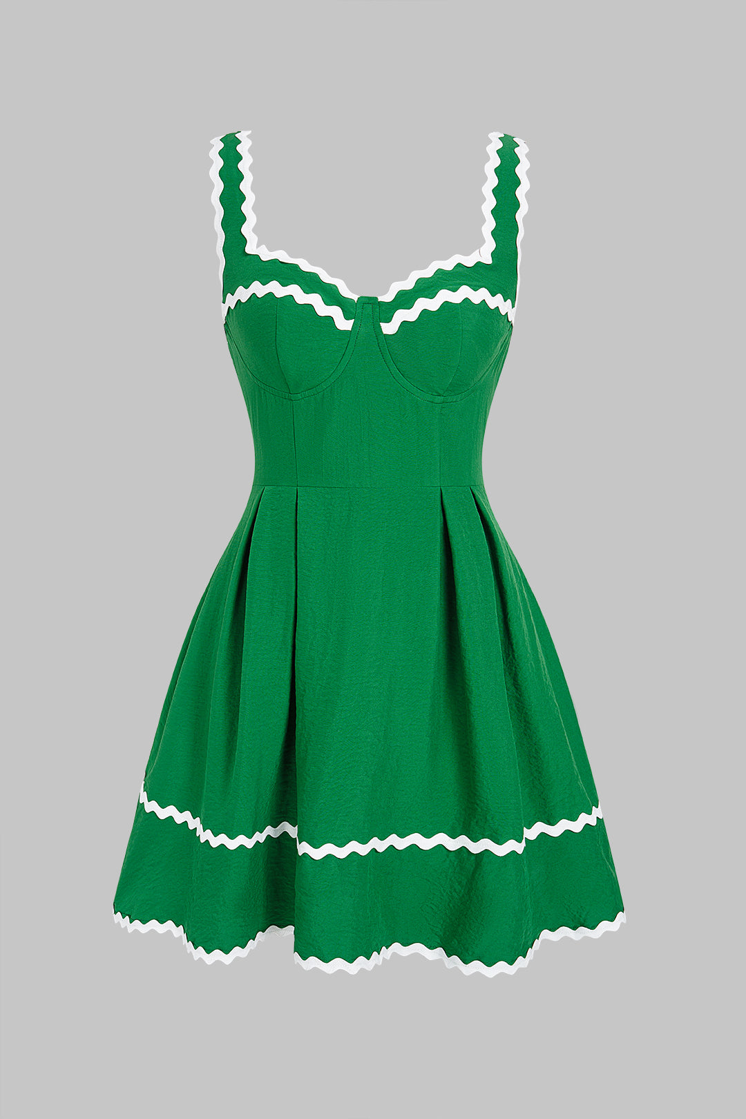 Minikleid mit Reißverschluss, ohne Ärmel und kontrastierenden Einfassungen