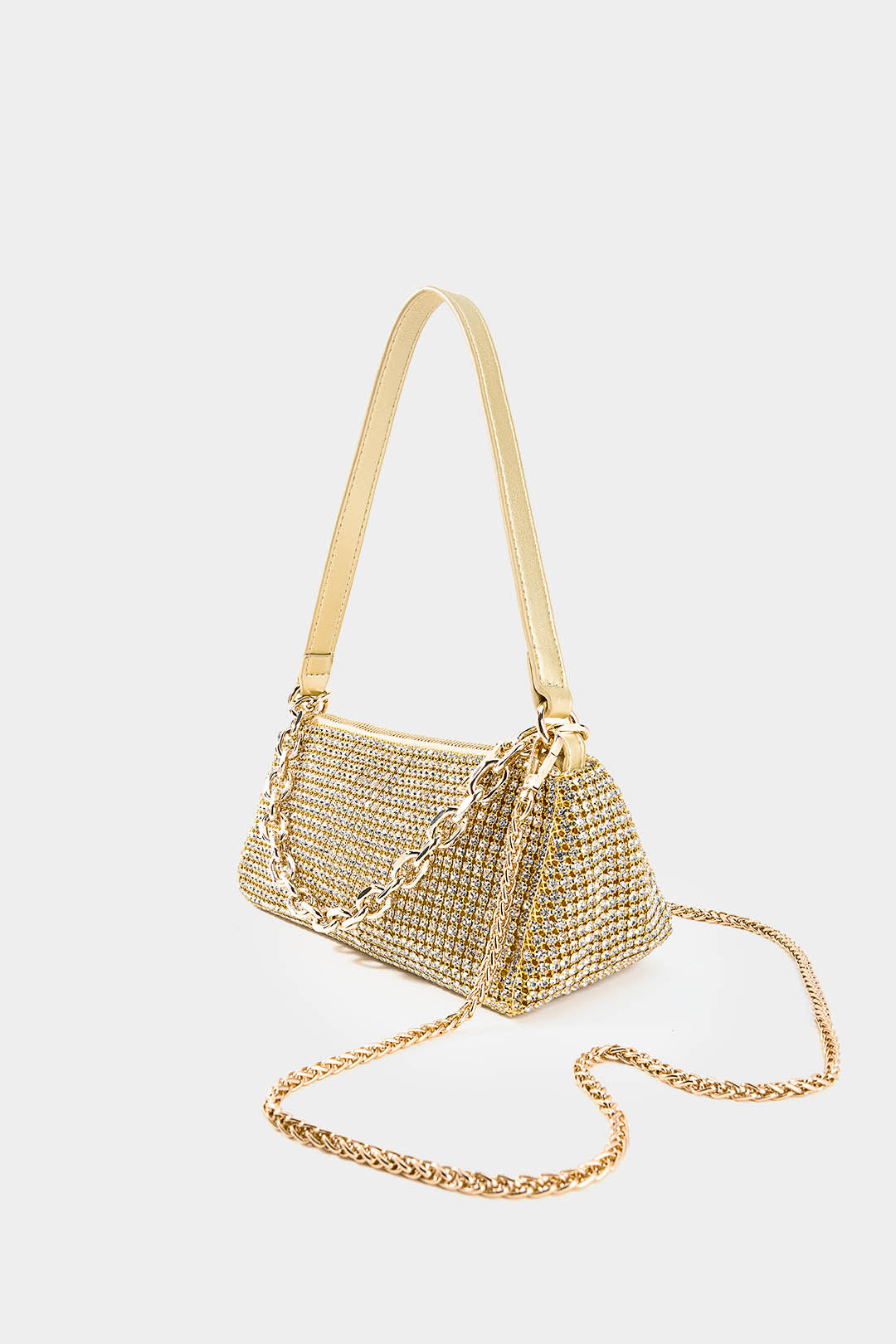 Rhinestone Chain Crossbody Tote Bag