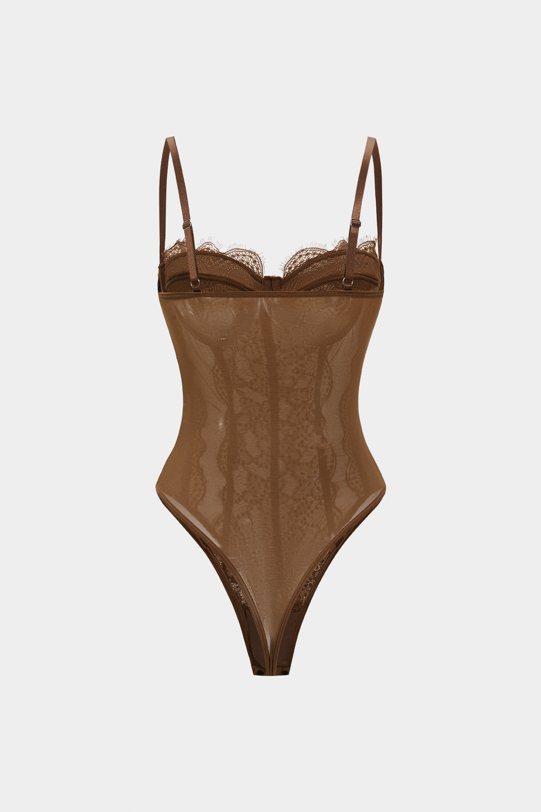 Mesh Sheer Patchwork Bustier Corset Slip Sleeveless Bodysuit