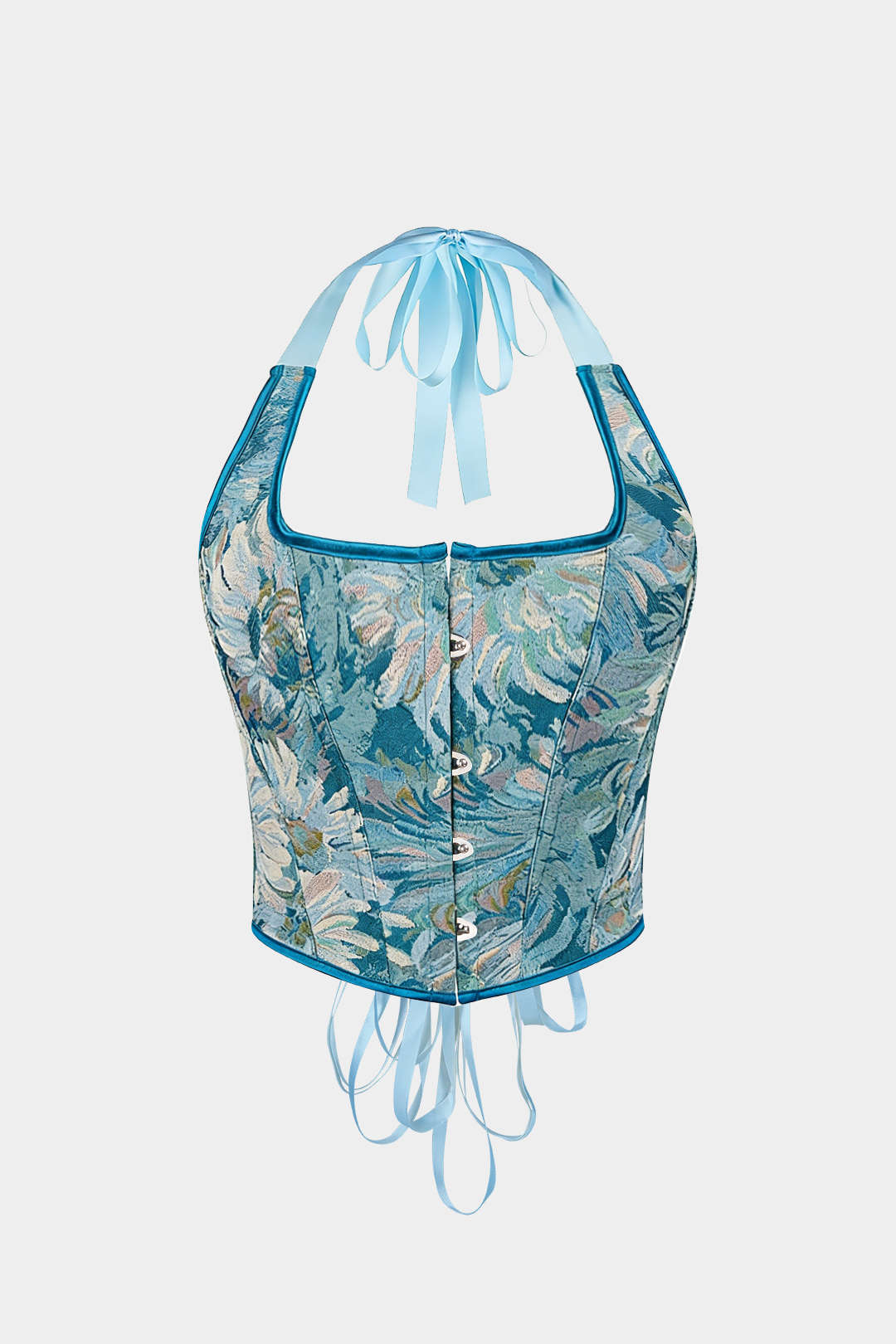 Jacquard Neckholder-Trägertop mit freiem Rücken