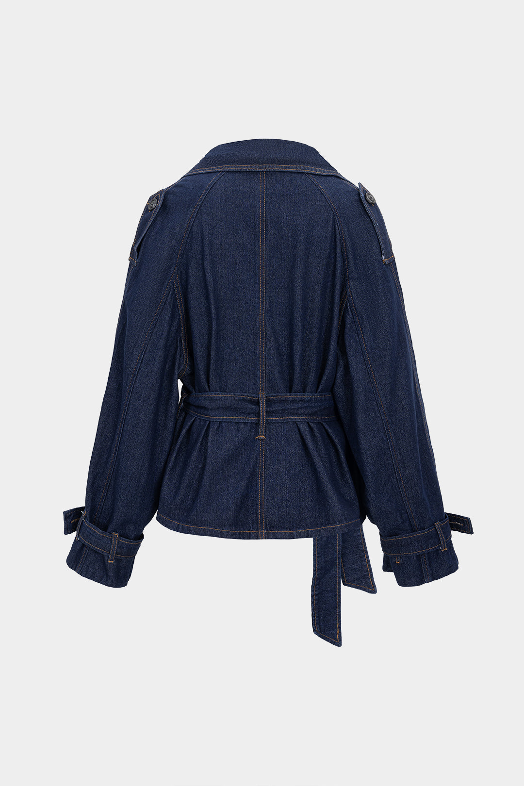 Jeans-Outerwear mit Gürtel und asymmetrischem Schnitt
