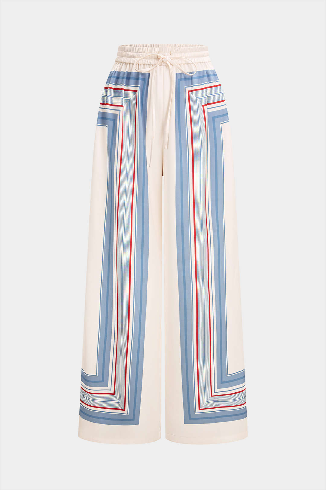 Hose mit geometrischem Print, Tunnelzugbund und weitem Bein
