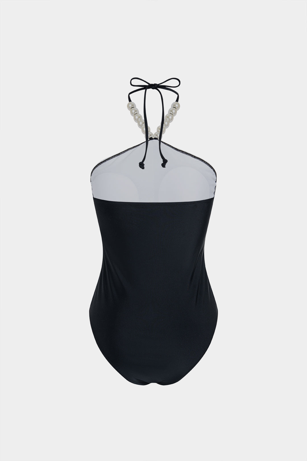 Badeanzug mit Perlen und Neckholder