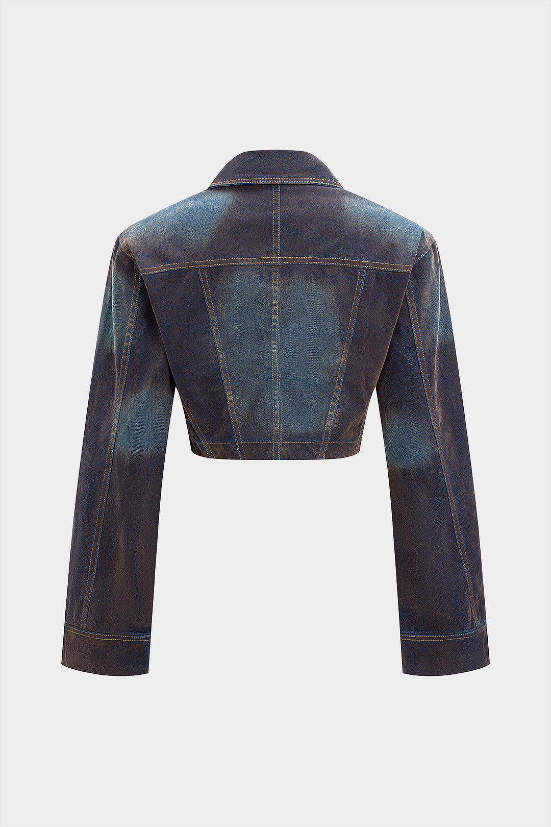 Jeansjacke mit Knopf-Schulterpolstern