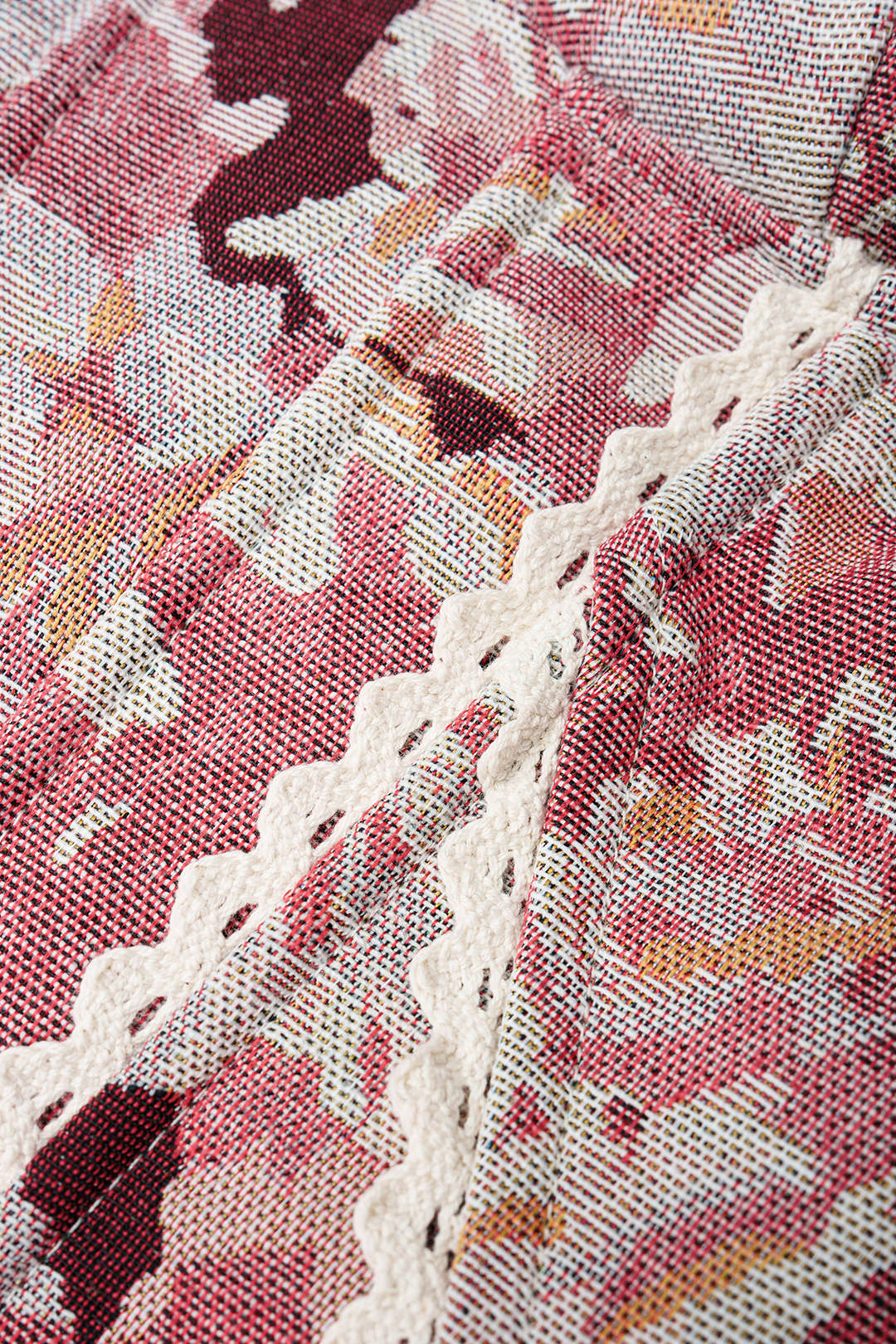 Trägertop mit Blumenmuster, Jacquard und Patchwork zum Binden