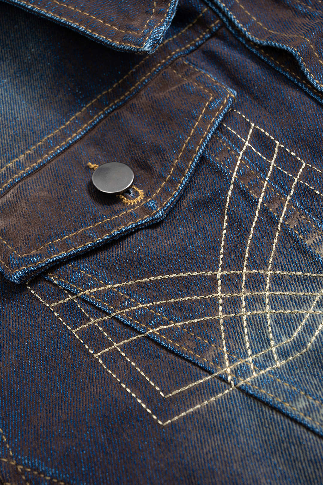 Jeansjacke mit Knopf-Schulterpolstern