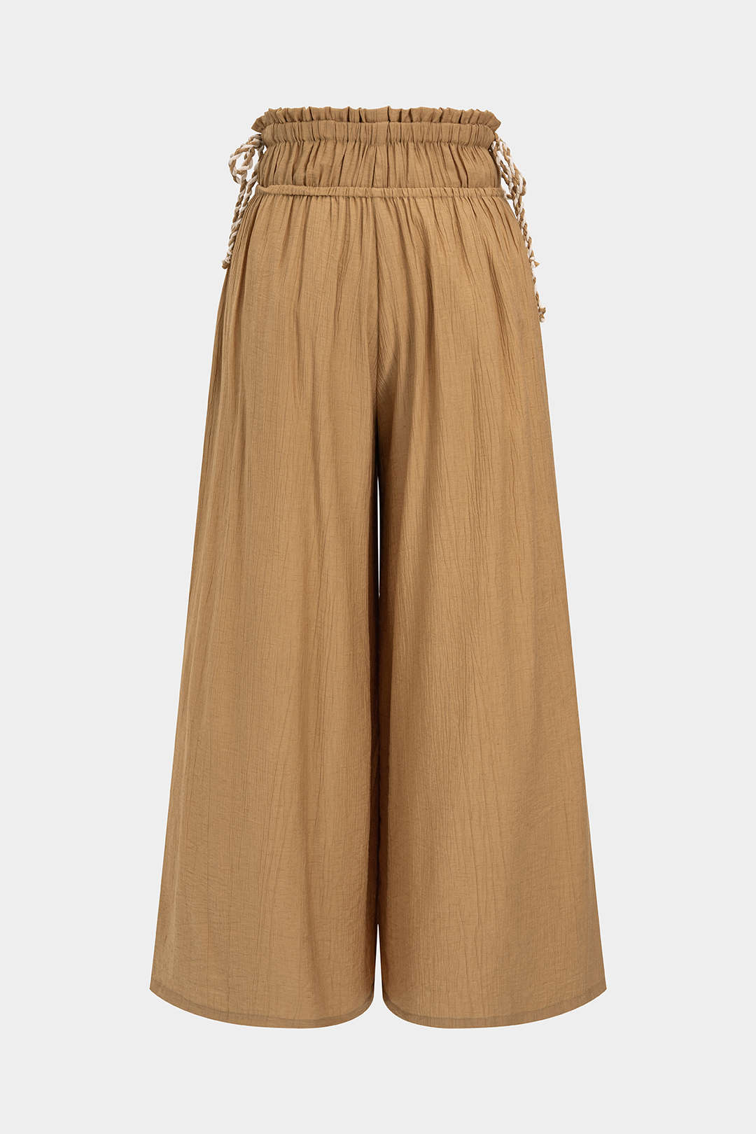 Hose mit Schnürbund, geraffter Taille und weitem Bein