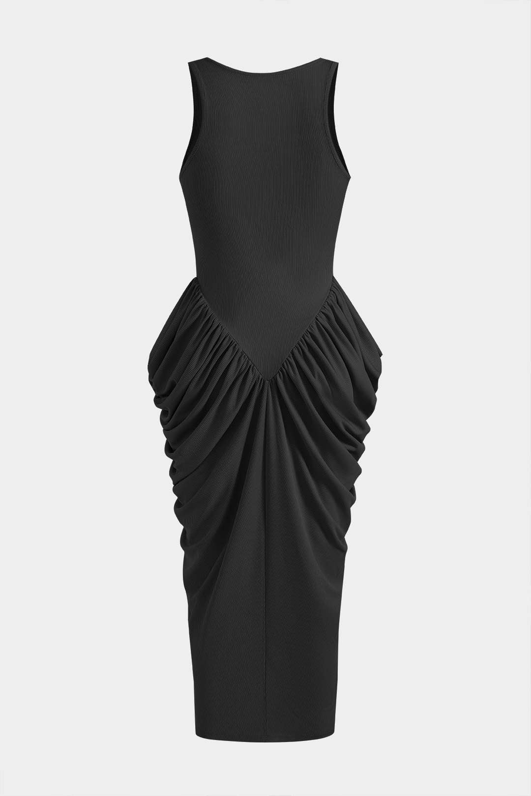 Robe longue froncée corset sans manches