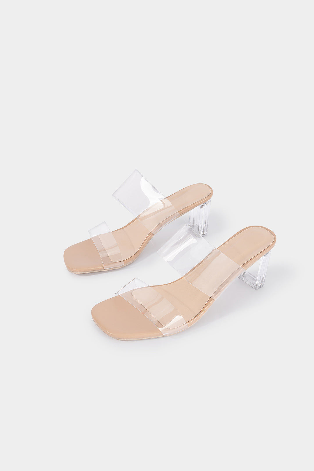 Offene transparente Sandalen