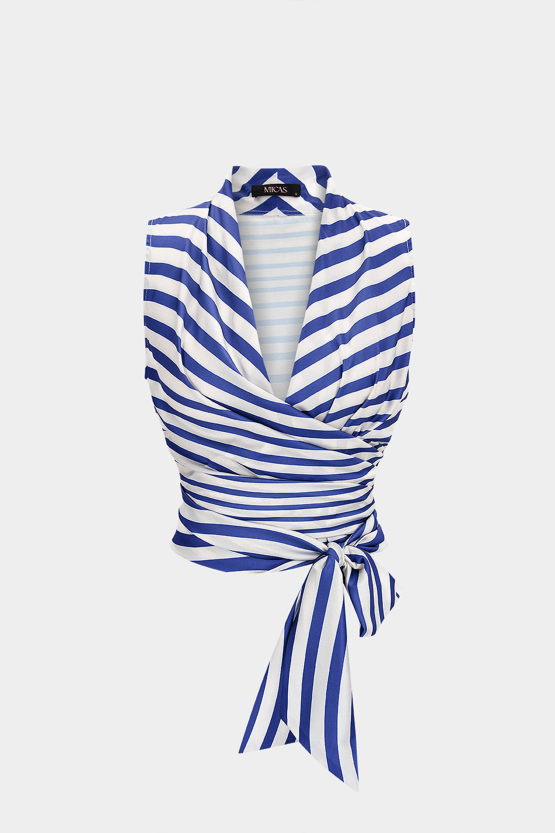 Satin-Tanktop zum Binden mit Streifenprint