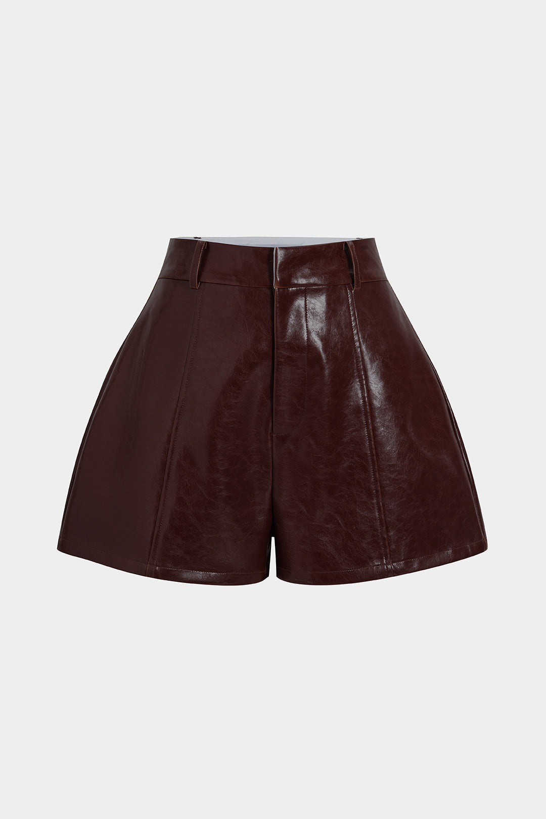 Short en similicuir taille haute