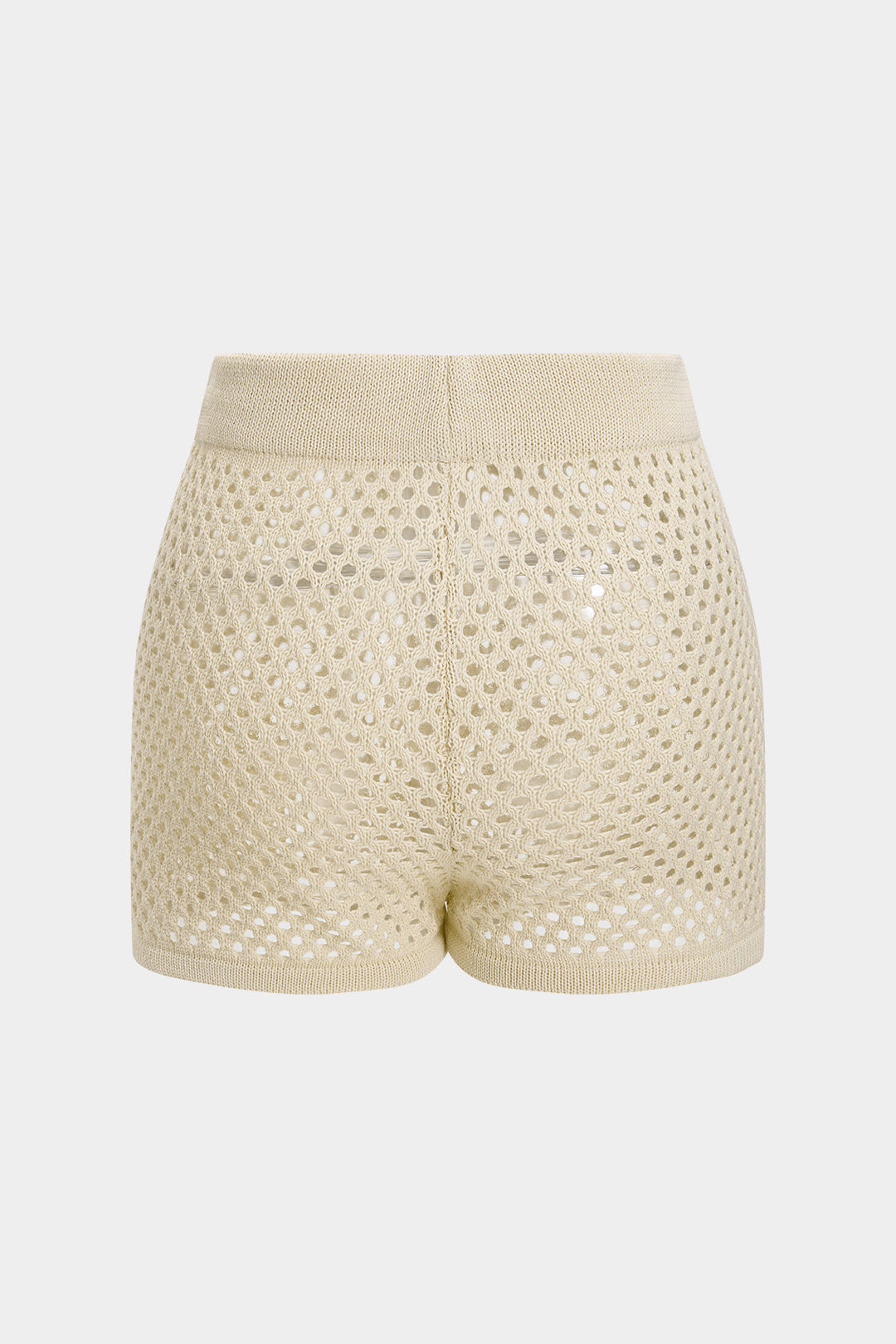 Gestricktes Oberteil mit Knöpfen, Cut-Out und kurzen Ärmeln und Shorts Set