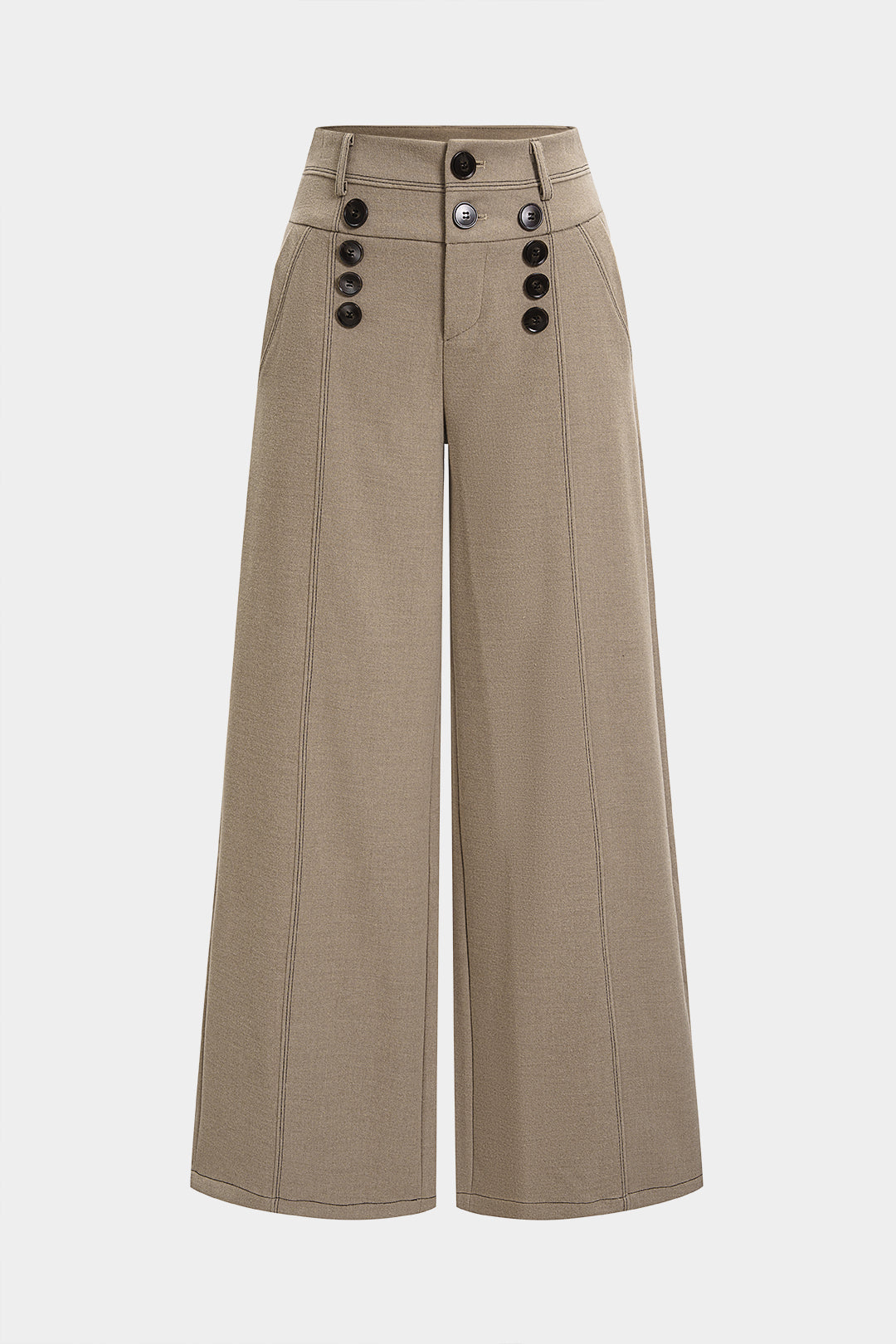 Pantalon large à poches boutonnées