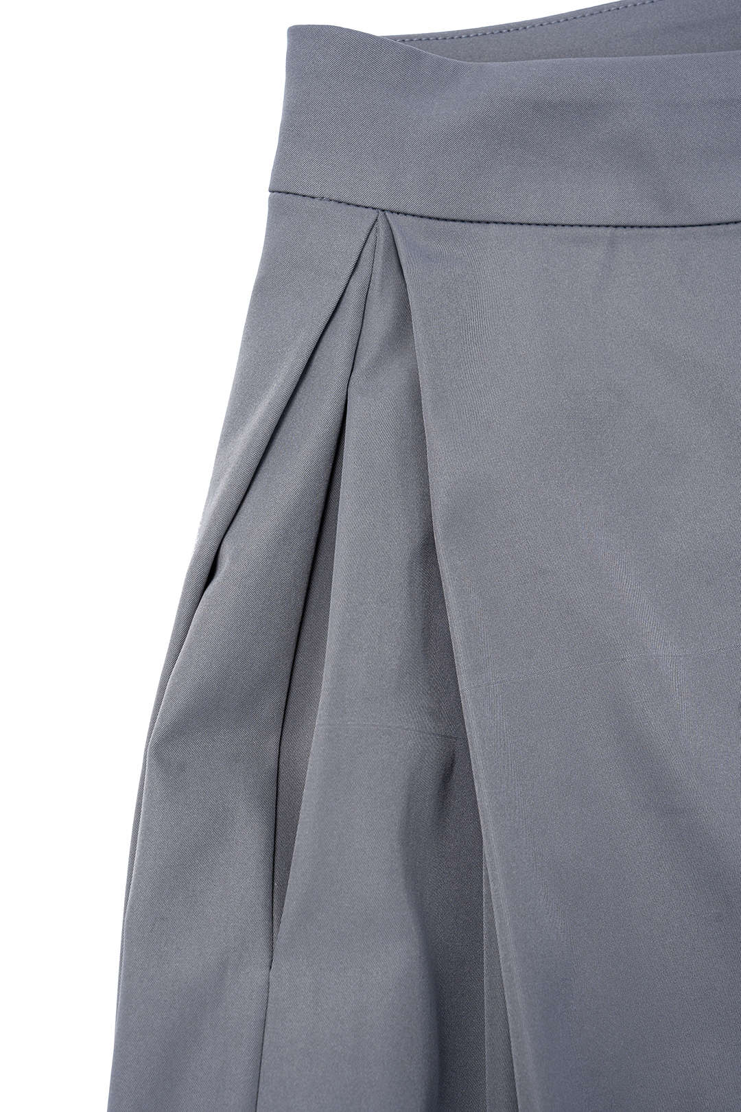 Einfarbige geraffte Hose mit Reißverschluss und hoher Taille