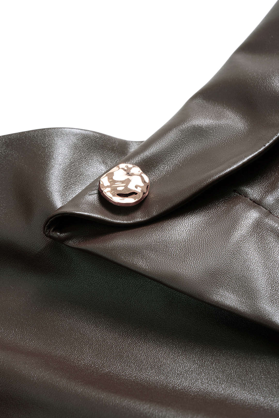 Pantalon Asymétrique en Simili Cuir à Jambes Larges