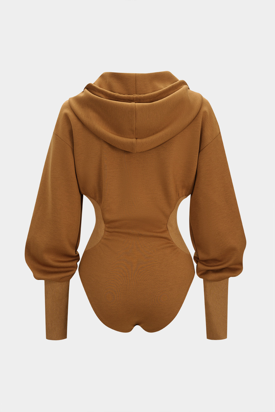 Metallic Chain Hooded Long Sleeve Bodysuit