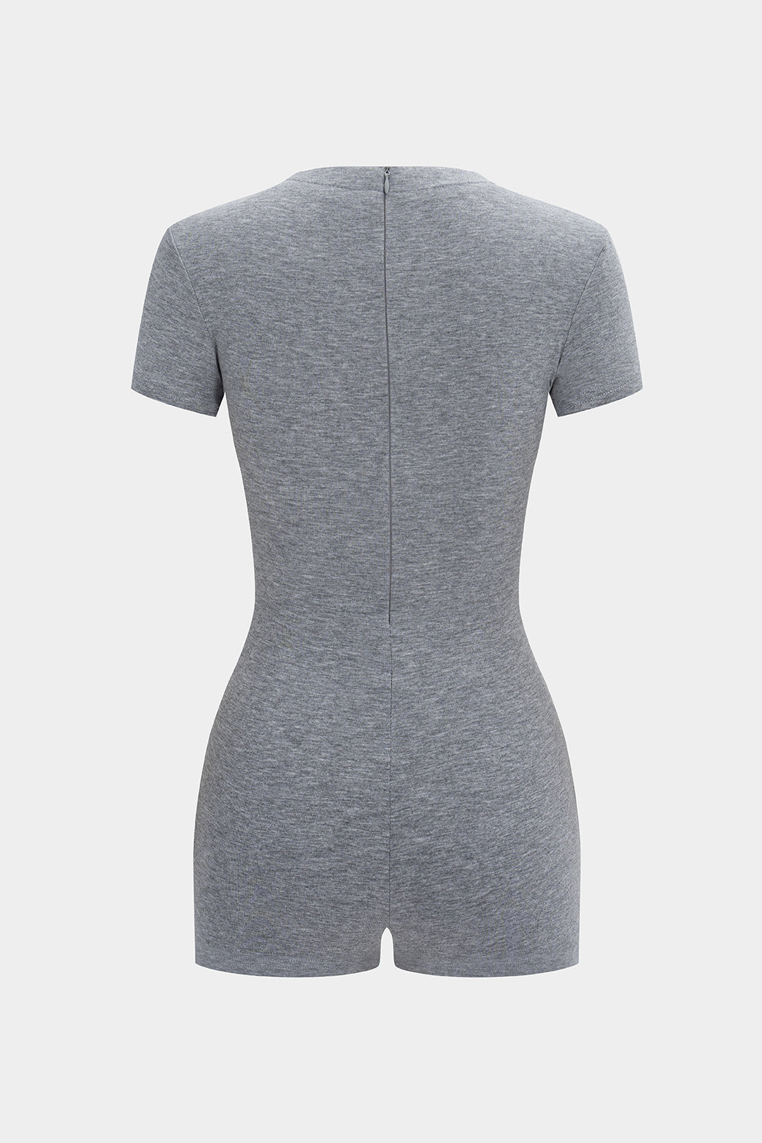 Zipper Strappy V-Neck Short Sleeve Romper