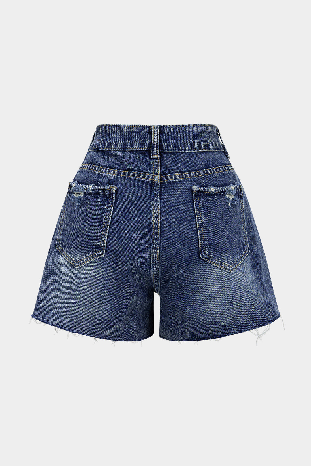 Kurze Jeanshose mit weitem Bein und Rissen