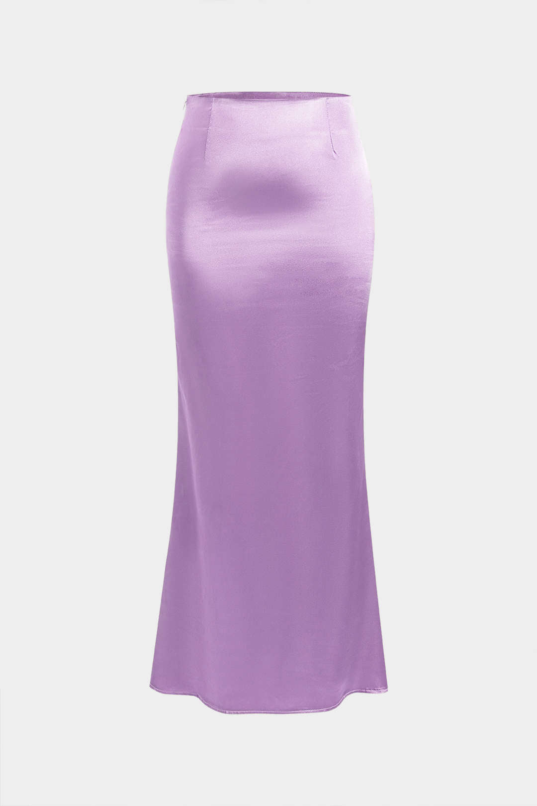 Solid Satin Zipper Skirt