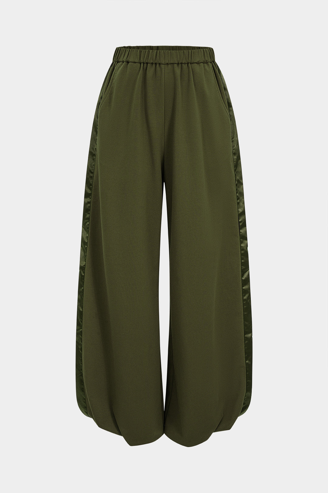 Patchwork-Detail geraffte Hose