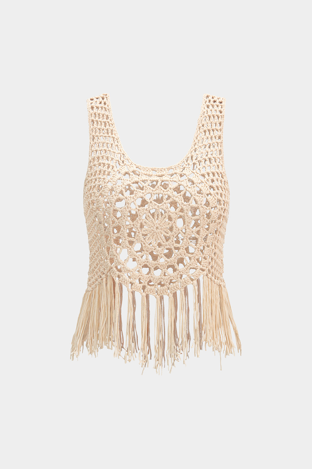 Débardeur en maille ajourée au crochet