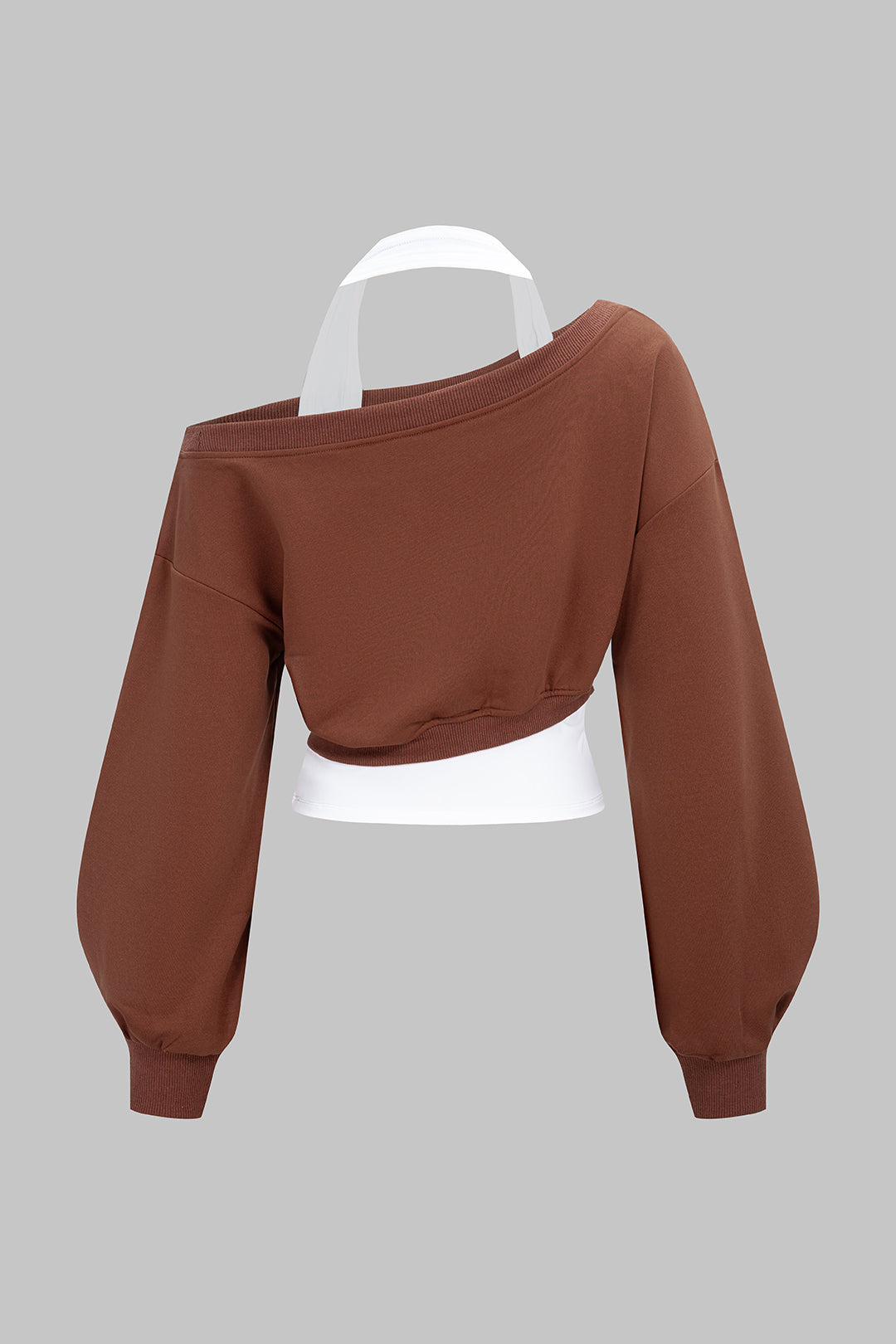 Halter Asymmetrical Long Sleeve Sweatshirt