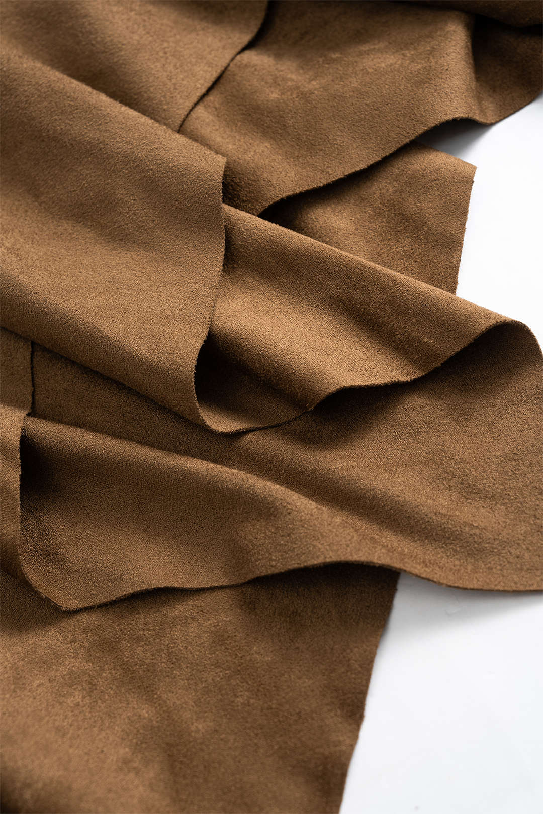 Suede Irregular Hem High Waist Skirt