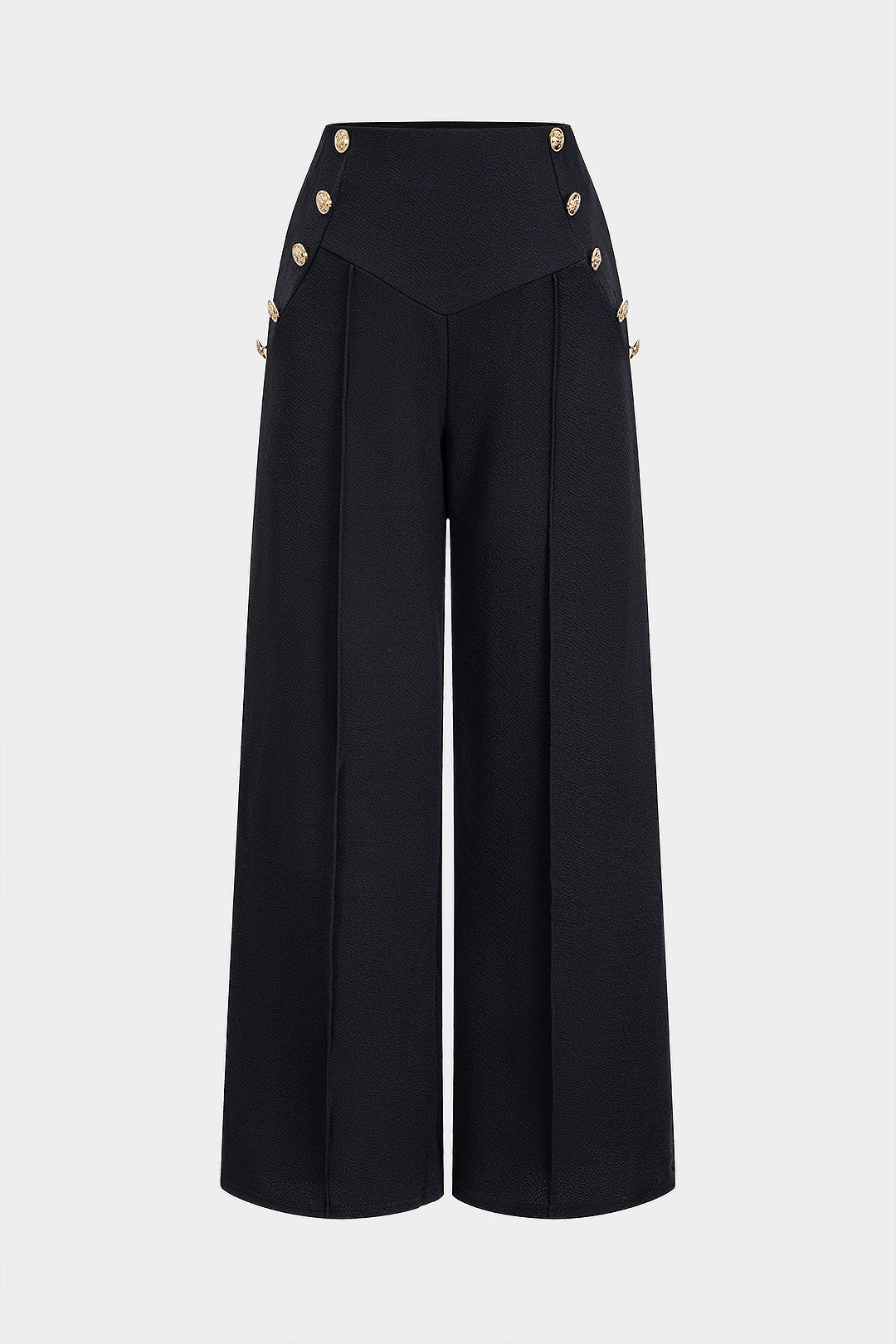 Einfarbige Hose mit geradem Bein und hoher Taille