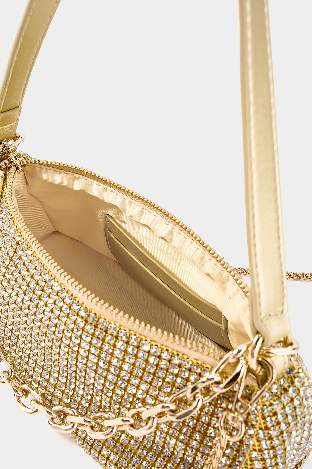 Rhinestone Chain Crossbody Tote Bag