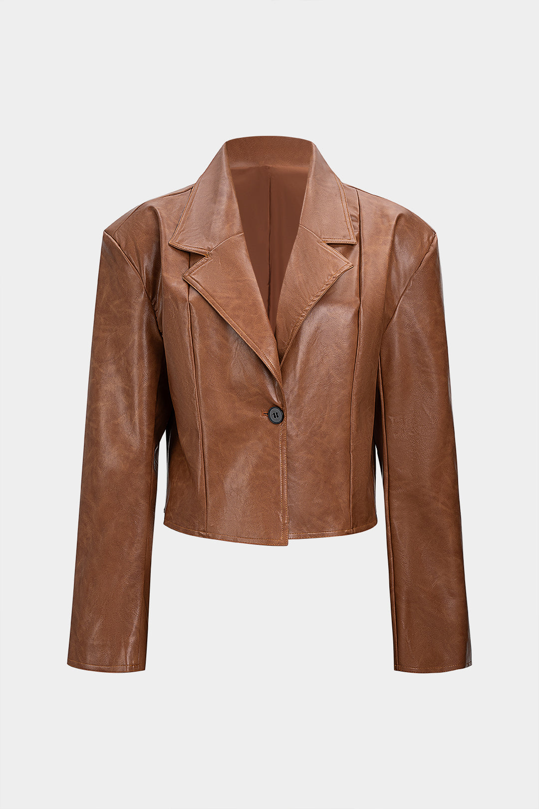 Blazer aus Kunstleder mit Reverskragen
