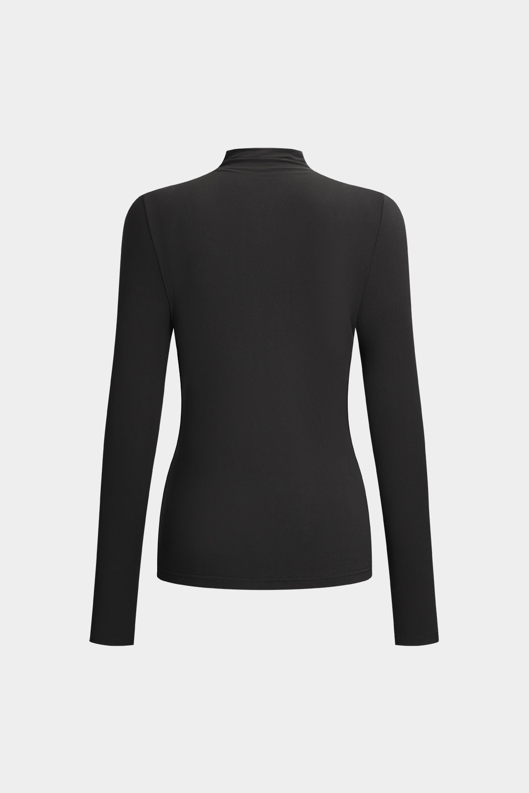 Ruched Mock Neck Long-Sleeve Top