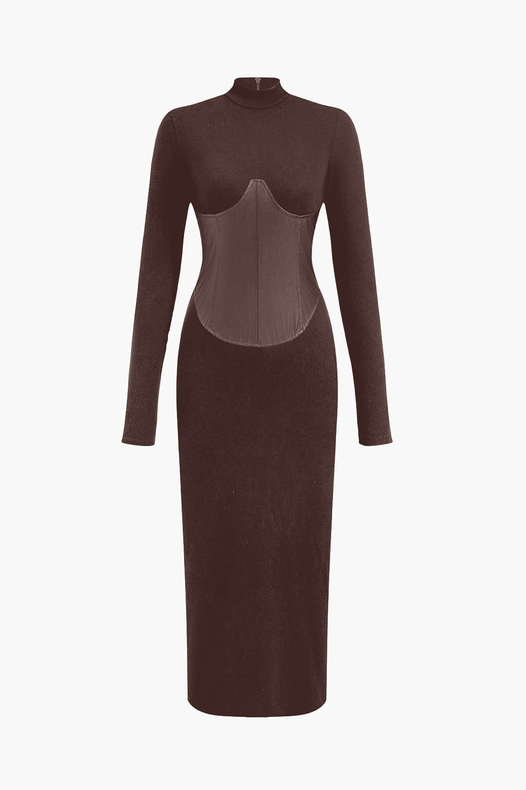 Robe midi patchwork en similicuir uni