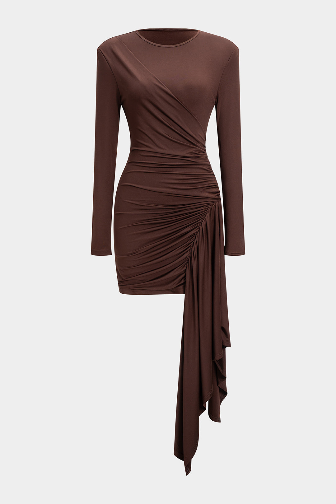 Ruched Long Sleeve Mini Dress