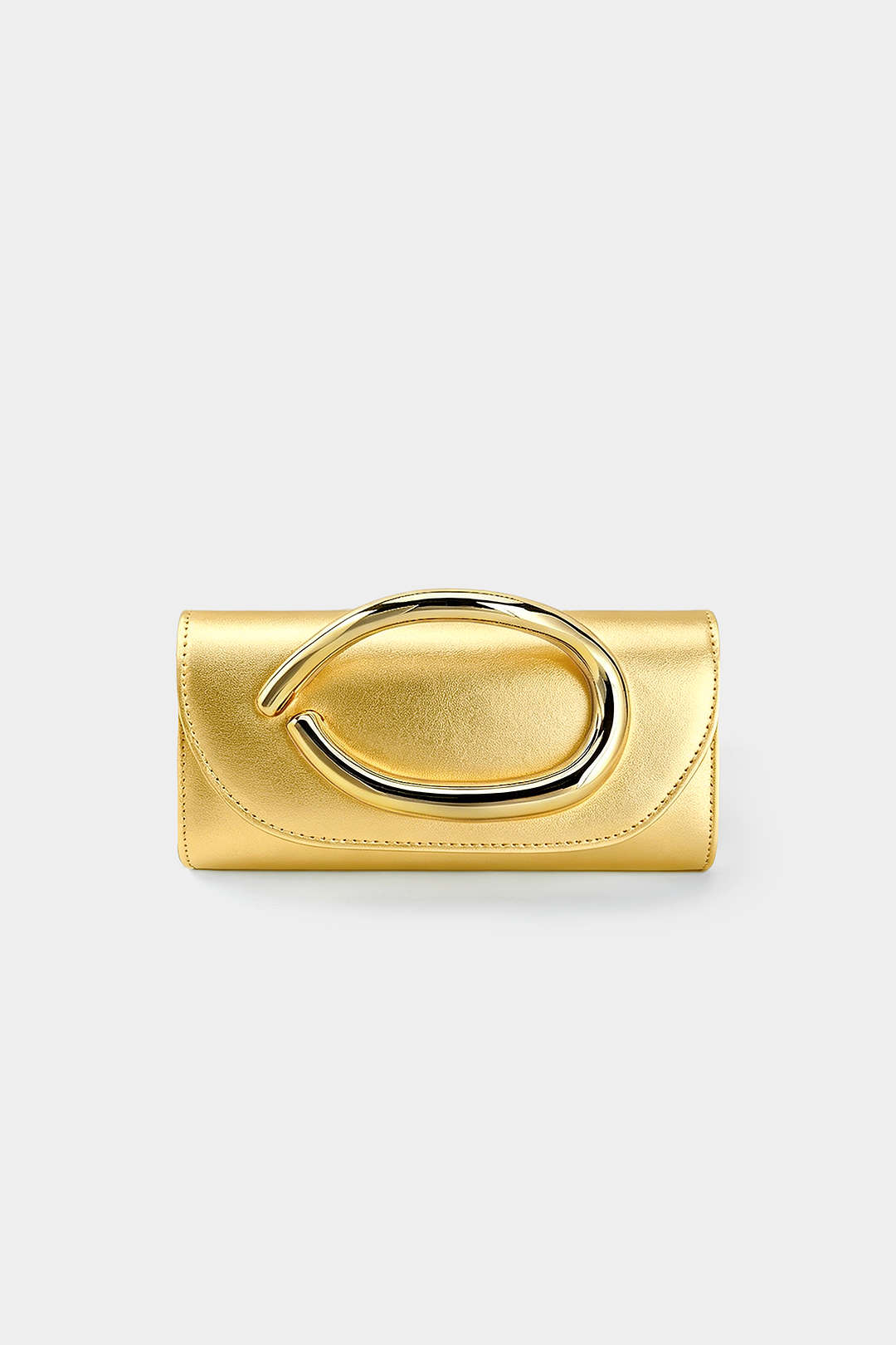 Metallic Faux Leather Clutch Bag