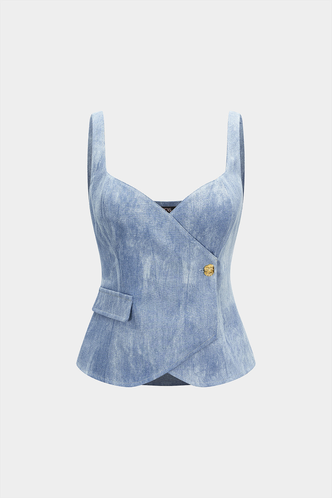 Denim-V-Ausschnitt asymmetrisches Cami-Top