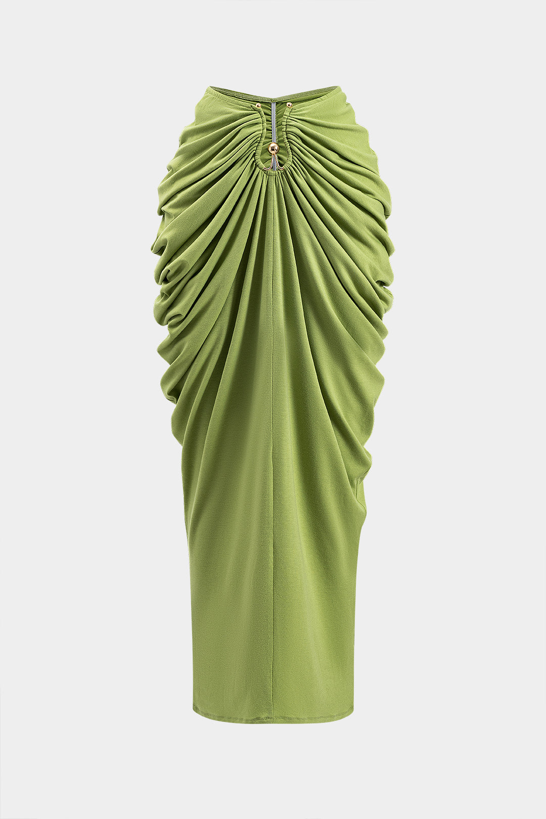 Metallic Decor Ruched Skirt