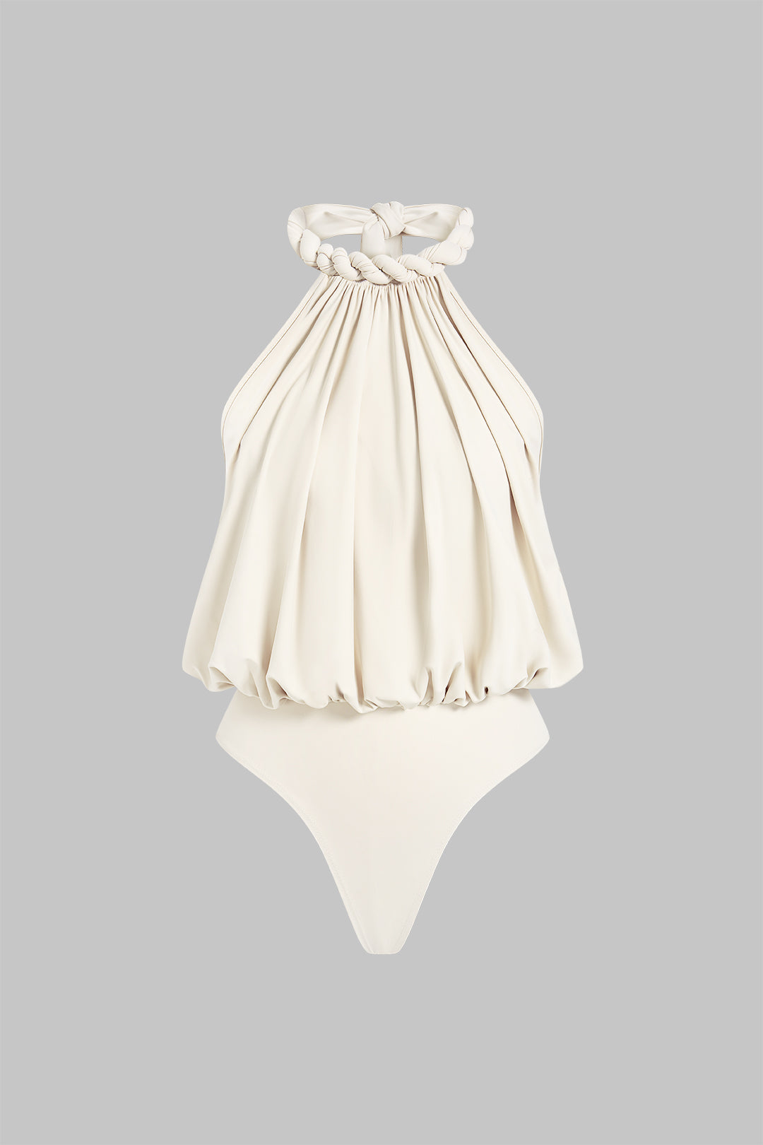 Halter Neck Twist Knot Tie Back Sleeveless Bodysuit