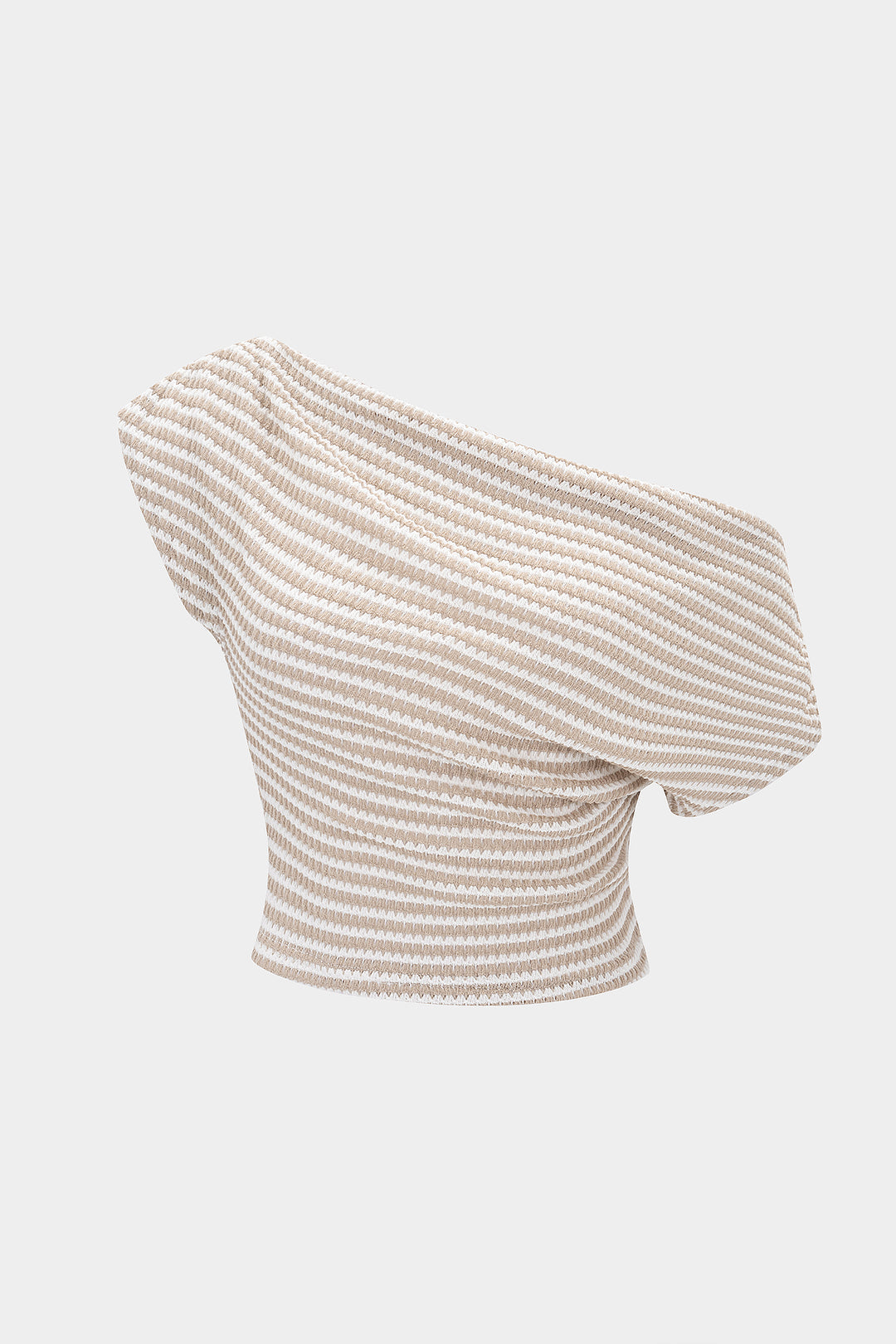 Stripes Print One Shoulder Short Sleeve T-Shirt