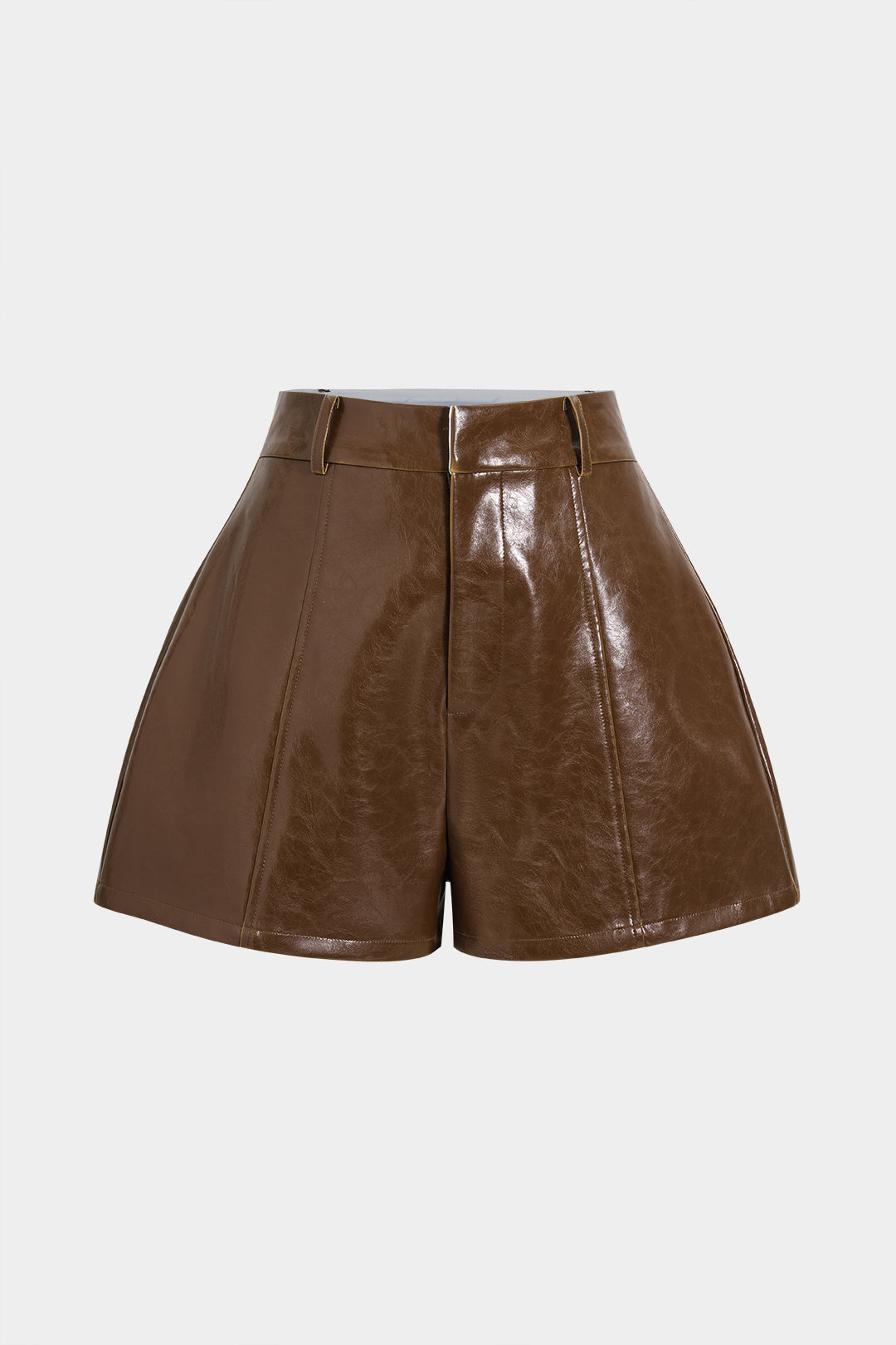 Short en similicuir taille haute