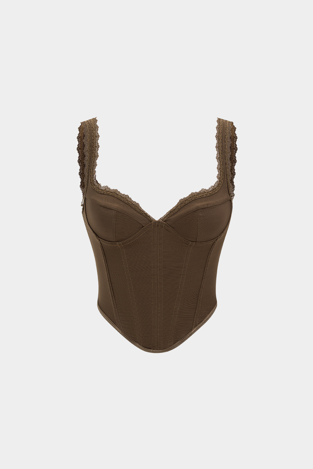 Spitzen-V-Ausschnitt-Korsett-Cami-Top