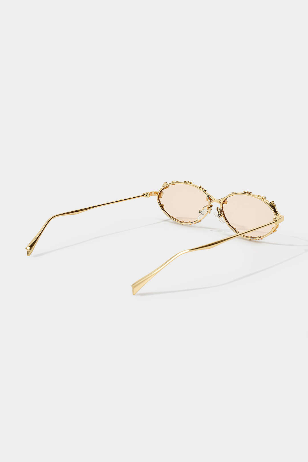 Metal Oval Rhinestone Sunglasses