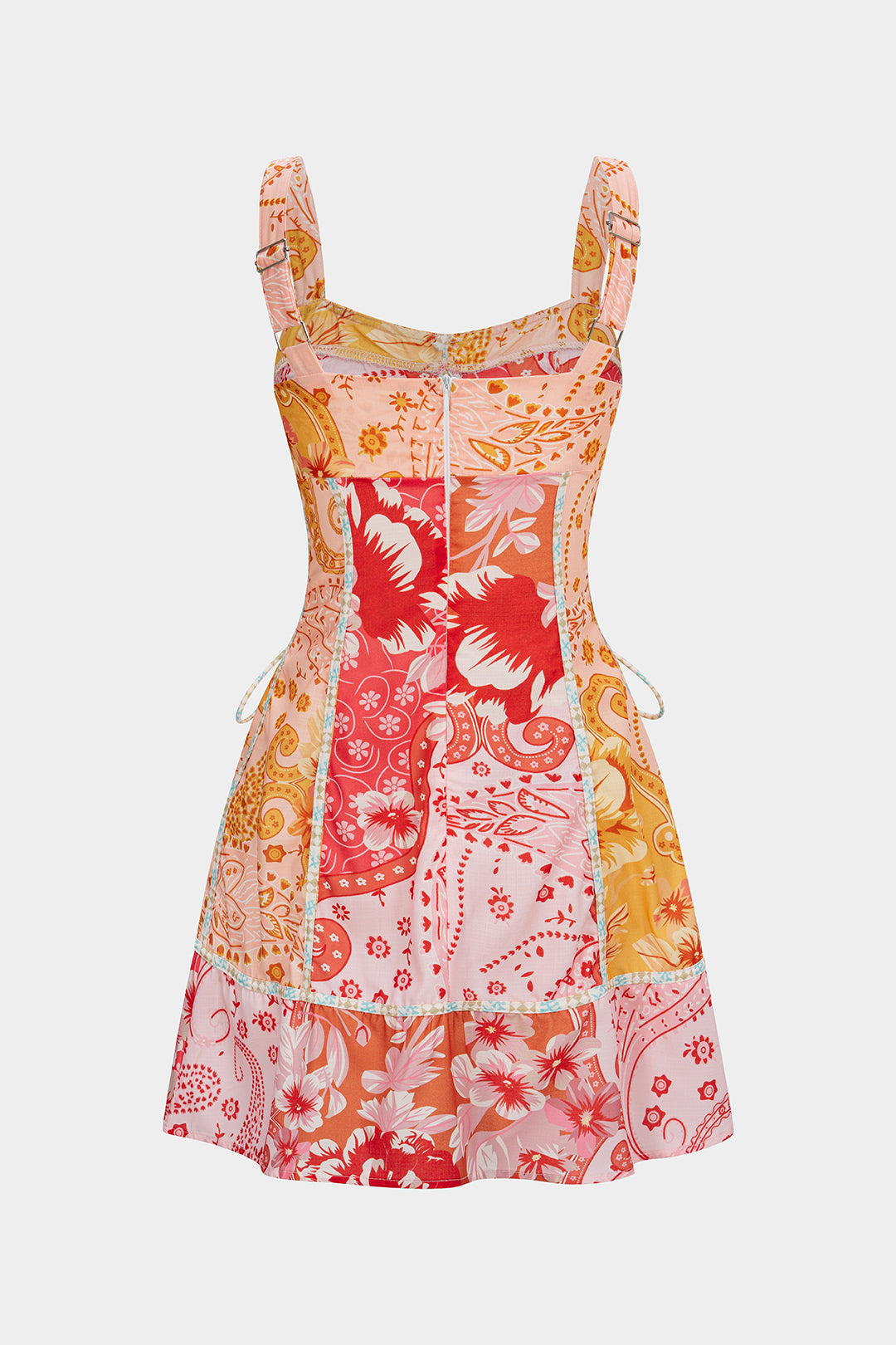 Floral Print Tie-Up Sleeveless Mini Dress