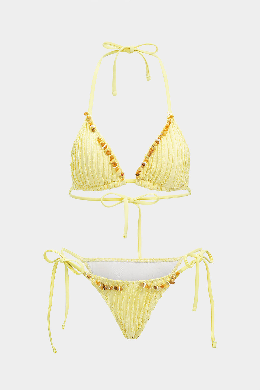 Bikini-Set mit Perlen und Tunnelzug