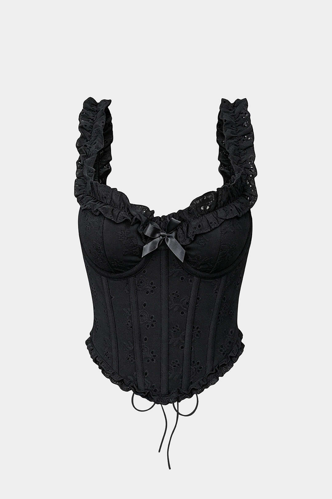 Korsett-Cami-Top mit Muschelsaum
