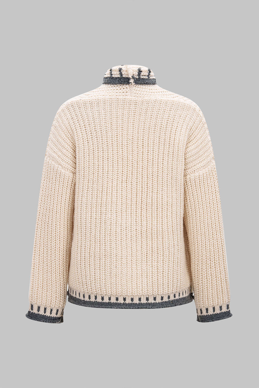 Offener Cardigan mit Farbblock-Design, Knopfleiste und langen Ärmeln
